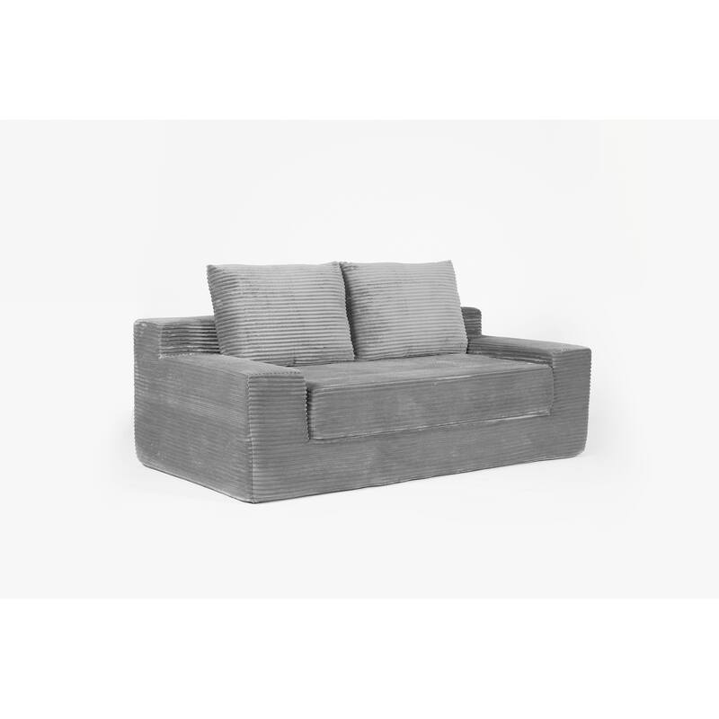 Loveseat Sofa, Comfortable Deep Seat Sofa Bed, Modern Small Corduroy Couch for Living Room Bedroom