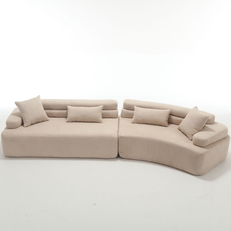 Frameless Sofa with Sponge Construction, ARC Armrests, No Assembly Required