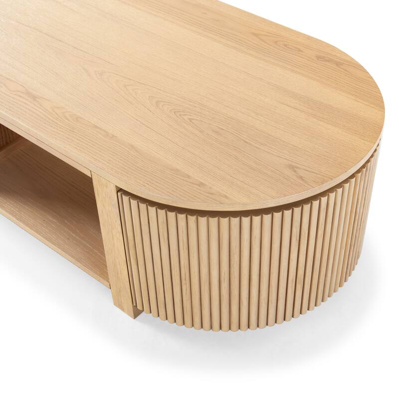 SAFAVIEH Couture Shelbie Reeded Oval Coffee Table, Fully Assembled - 51"W x 25"D x 16"H