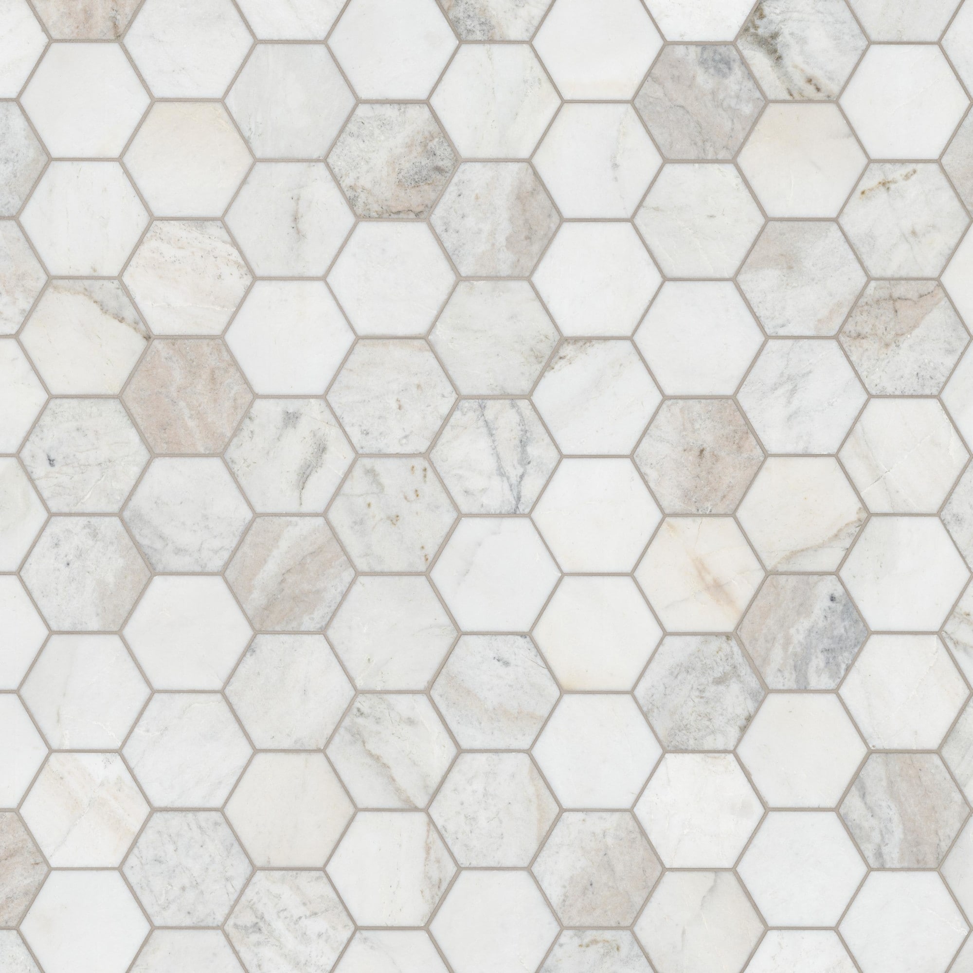 Ackland AKM-S-5X5HXH-CA 10" x 12" Marble Geometric Floor and Wall - Castella de Blanc