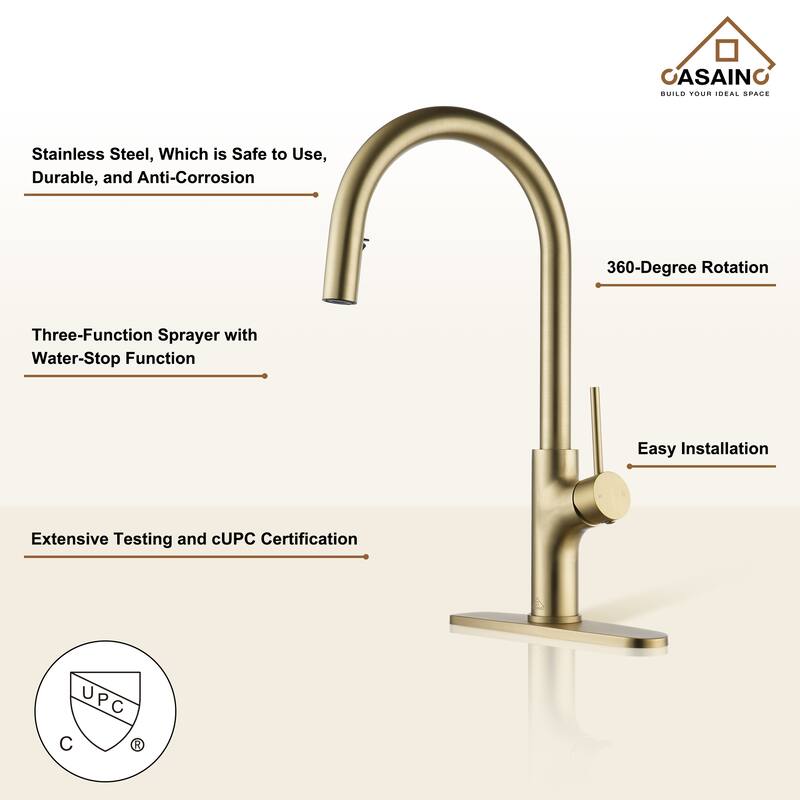 Single Handle Pull Down Sprayer Kitchen Faucet