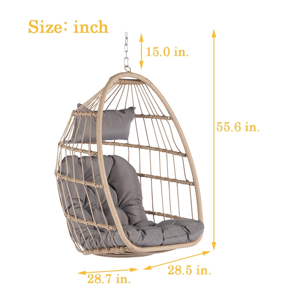 Portable Hanging Egg Chair Swing Hammock Chair with Cushion Bed