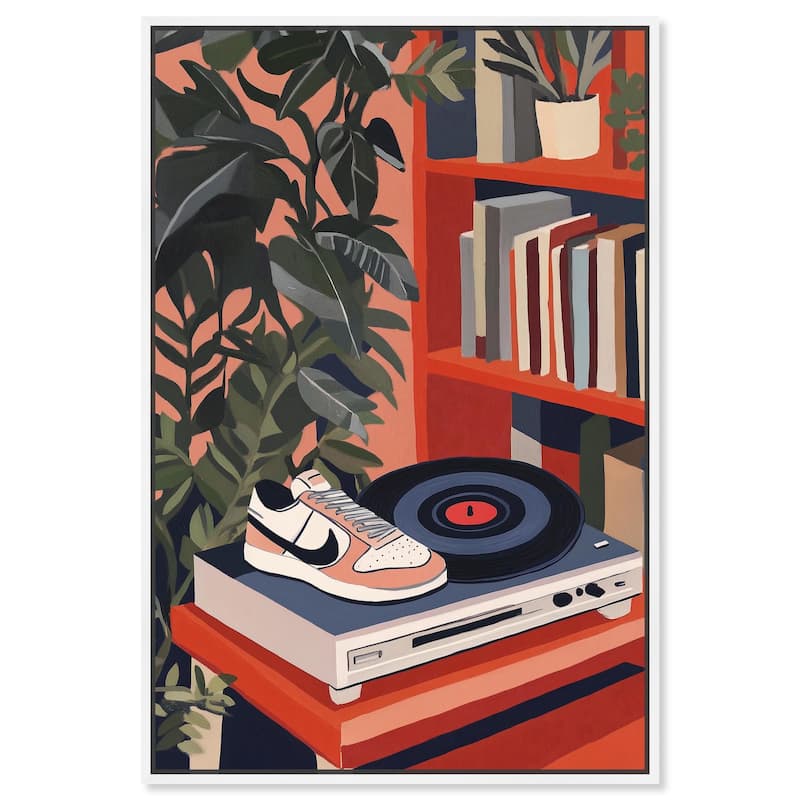 Vinyl and Sneaker Canvas by Art Remedy - 16" x 24" - White