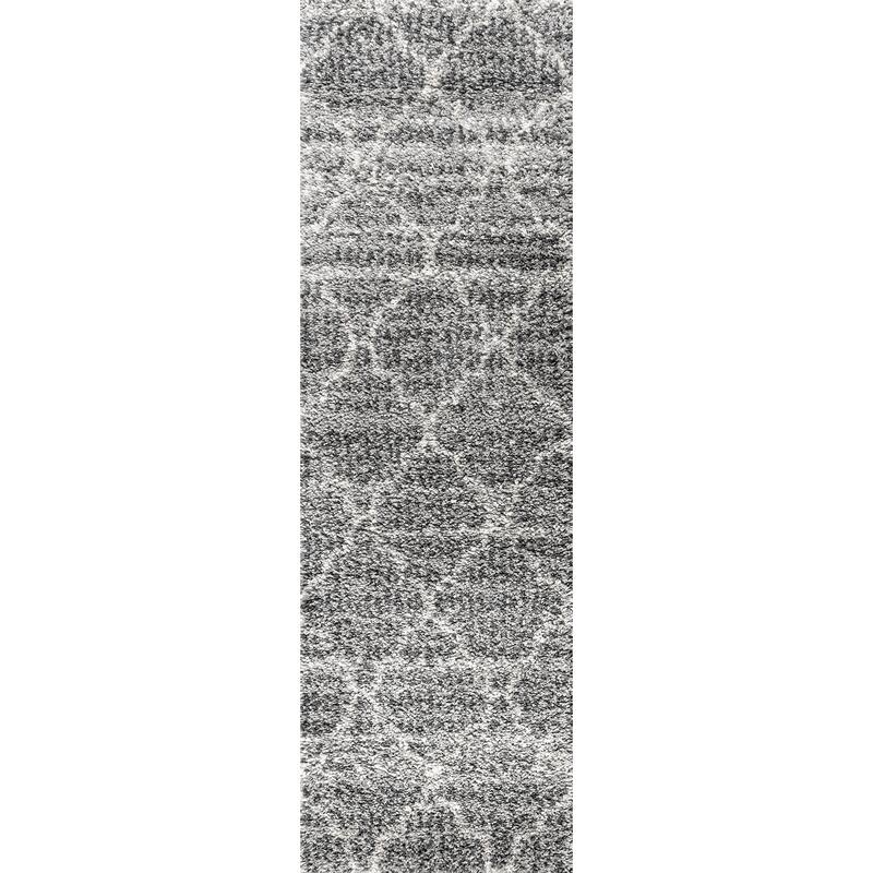 Ankara Ogee Moroccan Trellis Shag Light 2 ft. x 8 ft. Runner Rug - 2 X 8