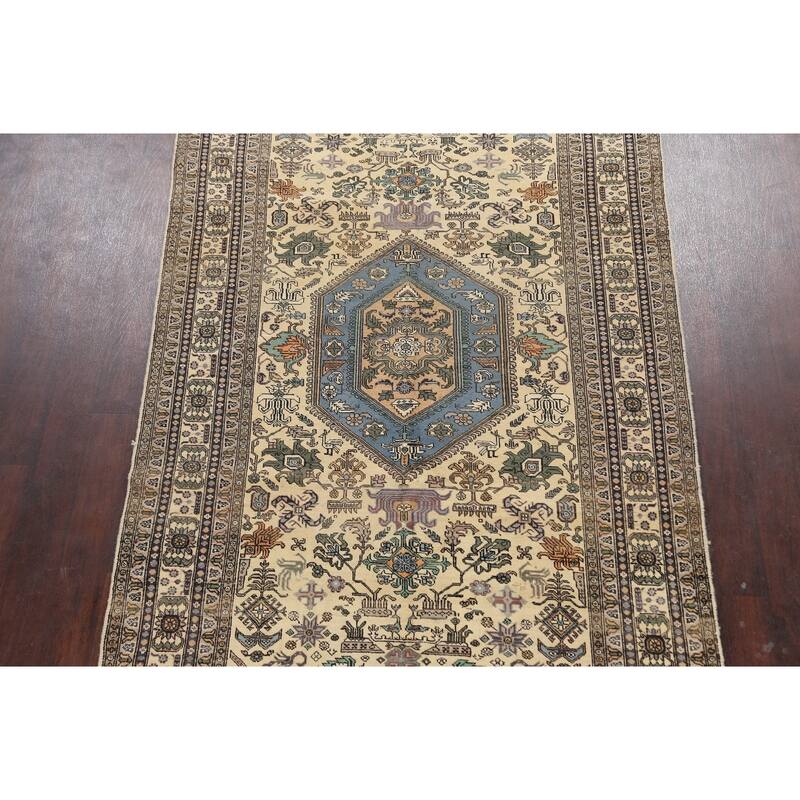 Geometric Tabriz Persian Area Rug Wool Hand-knotted Bedroom Carpet - 5'4" x 9'5"