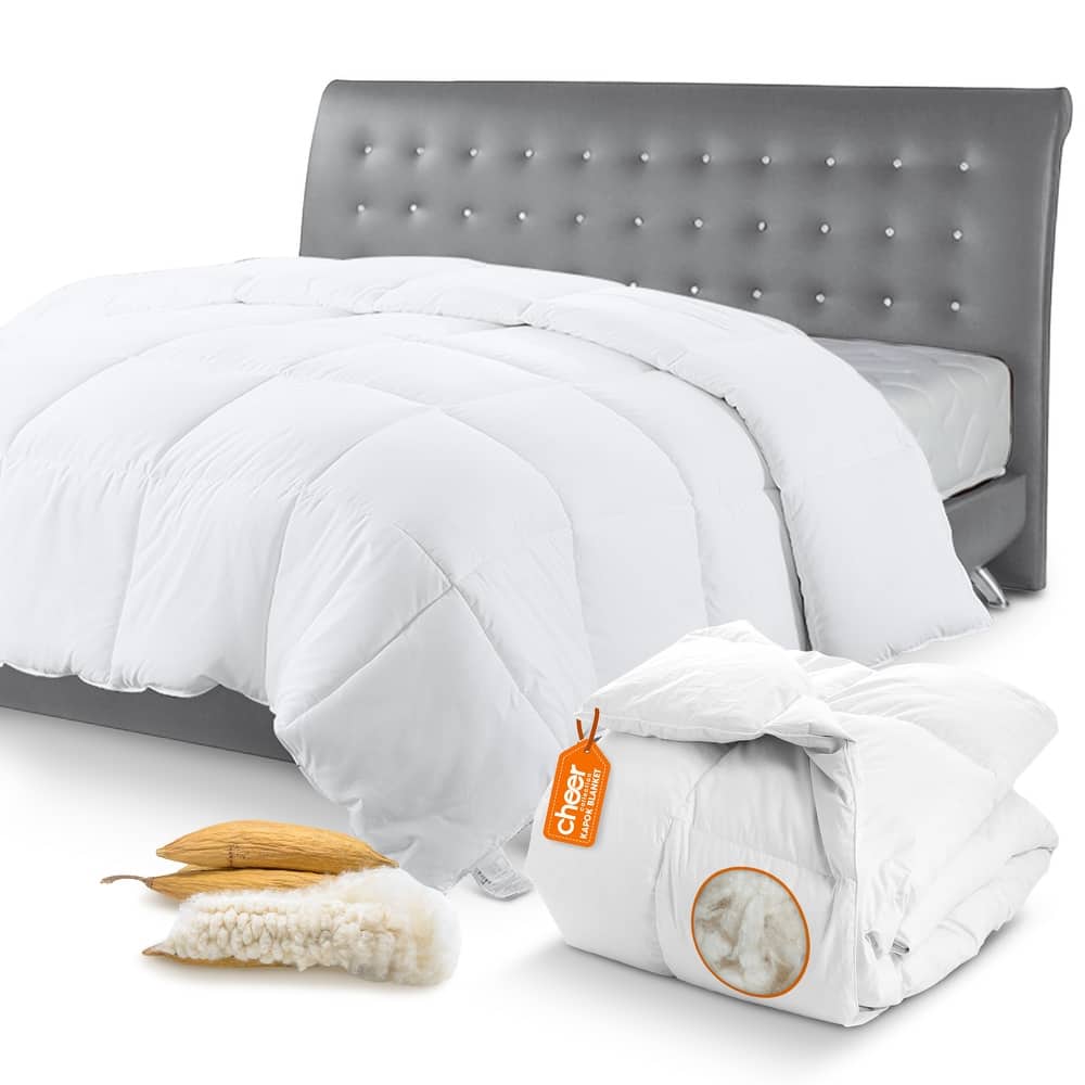 Cheer Collection Natural Kapok Fiber Comforter with Luxurious Microfiber Cover