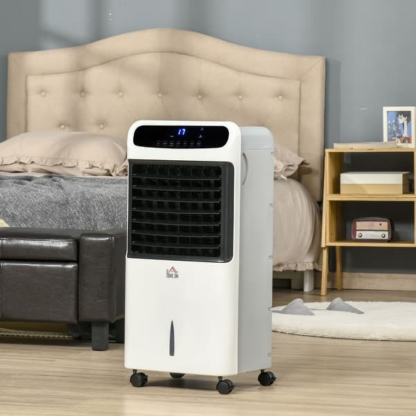 Mobile Air Cooler, Evaporative Ice Cooling Fan Water Conditioner Humidifier Unit with 3