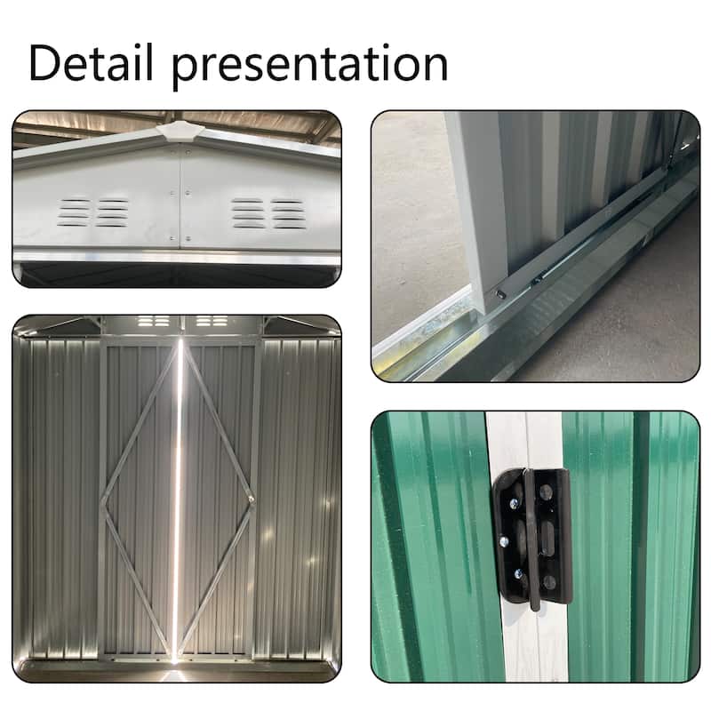 Outdoor Metal Storage Shed with Waterproof Panels & Sliding Lockable Door Garden Shed Tool Shed Pet Shed