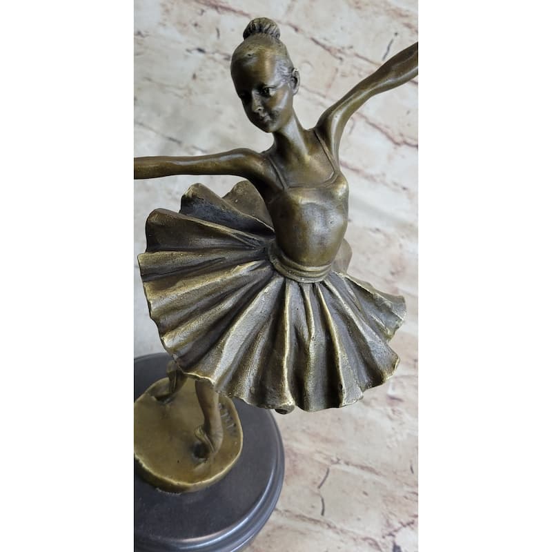 12 Inches Tall Lady Ballerina Ballet Bronze Sculpture Statue Art Nouveau Black Swan Nr