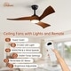 preview thumbnail 60 of 70, Sofucor 48/52 Inch Solid Wood Ceiling Fan with Light Optional, 6-Speed Reversible DC Motor and Remote control,Smart Optional