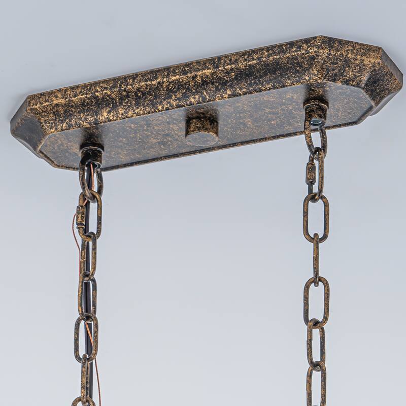 Vintage Glam 4-Light Linear Crystal Pendant Light for Kitchen Island Dining Room