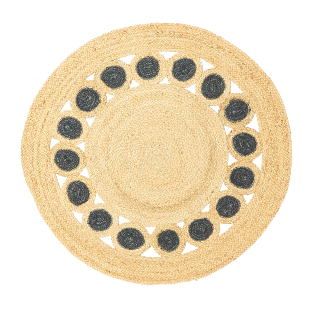 ECARPETGALLERY Braided Weave Palas Denizli Tan Jute Rug - 3'0 x 3'0