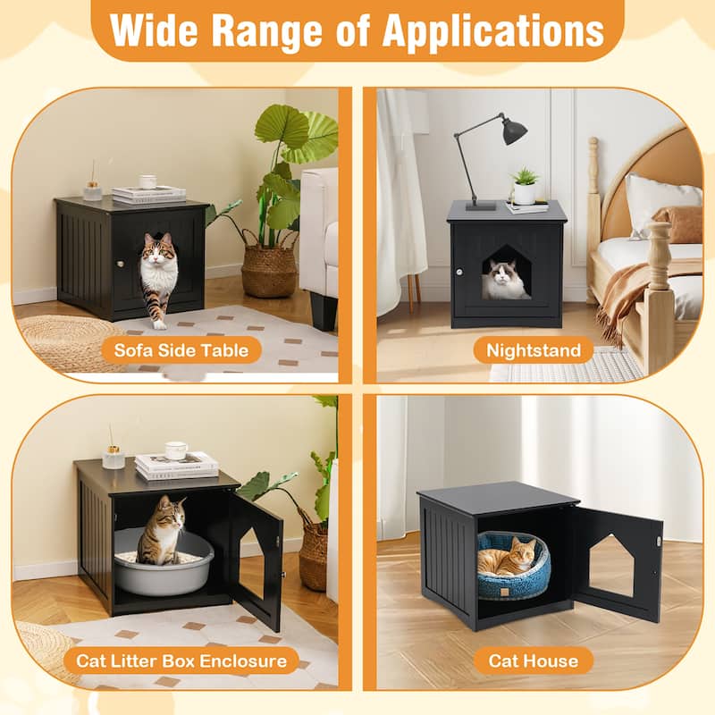Gymax Weatherproof Multi-function Pet Cat House Outdoor Indoor