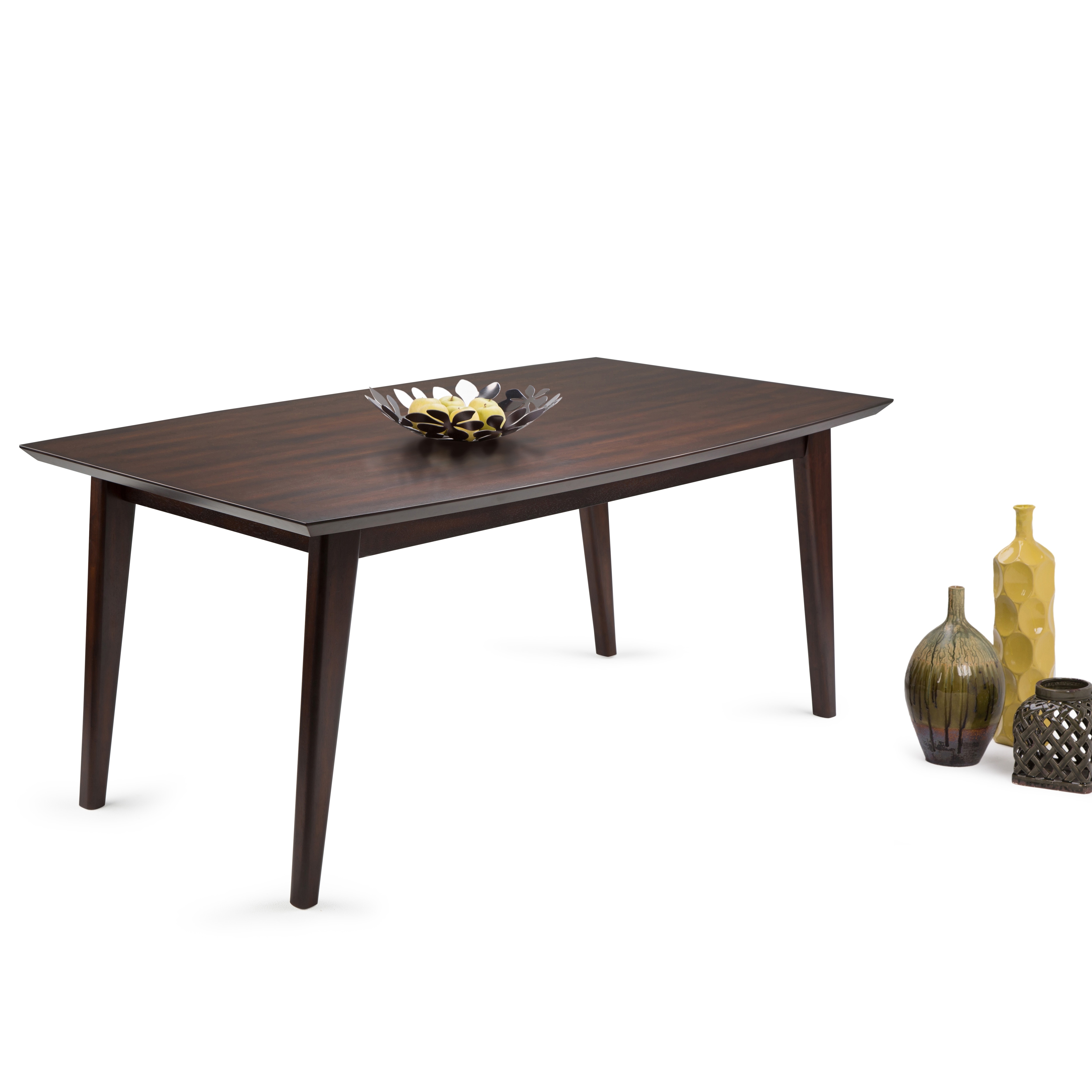 WYNDENHALL Tierney SOLID WOOD 66 inch Wide Rectangle Mid Century Modern Dining Table - 66 W x 40 D x 30 H