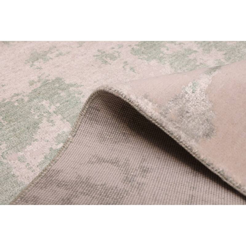 ECARPETGALLERY Hand-knotted Legacy Dark Green, Light Grey Silk, Wool Rug - 2'6 x 12'0