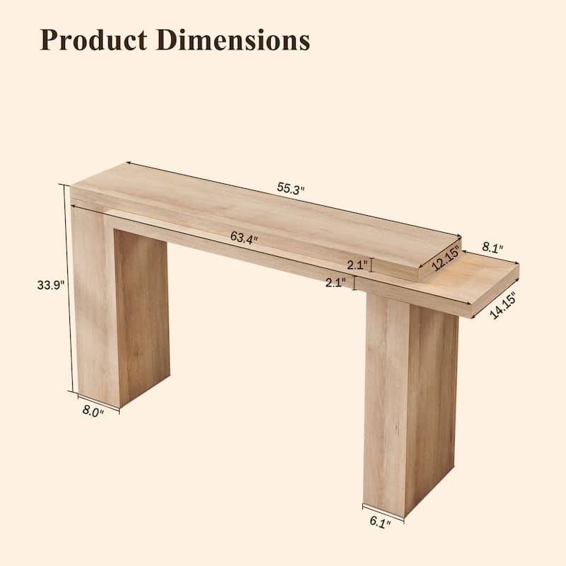 Modern Entryway Table, Wood Sofa Table Behind The Couch, Narrow Table