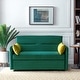 preview thumbnail 16 of 21, Modern Pull-Out Sleeper Bed with 2 Pillows Adjustable Backrest Green