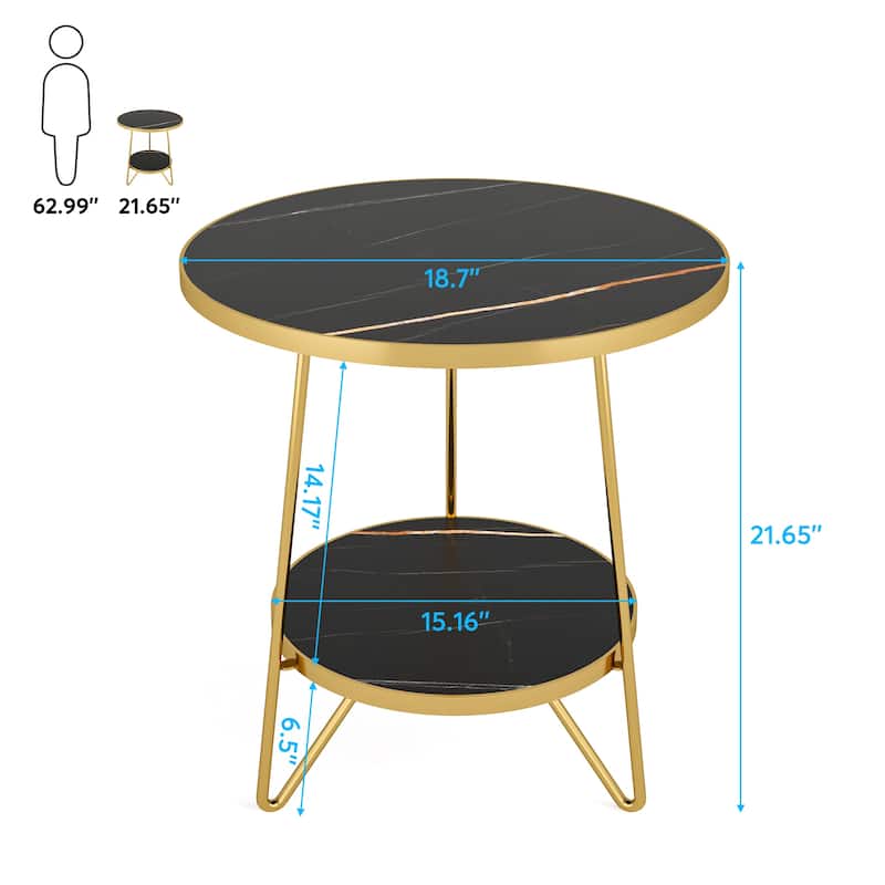 Modern End Table Round Side Table Nightstand Bedside Table