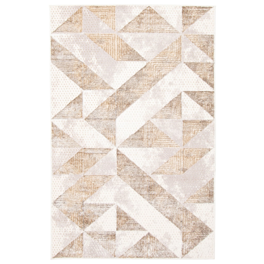 ECARPETGALLERY Machine Woven Fabian Ivory Area Rug