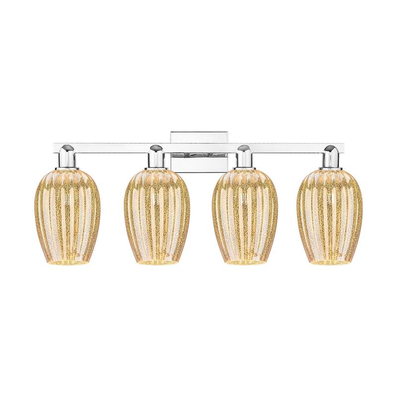 Innovations Lighting 716-4W-14-36 Preston Vanity Flute Preston 4 Light - Polished Chrome / Mercury