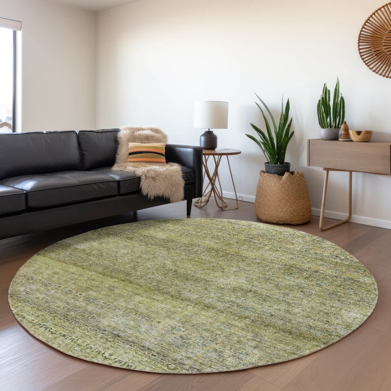 Machine Washable Indoor/ Outdoor Ombre Chantille Rug - Aloe - 8' x 8'