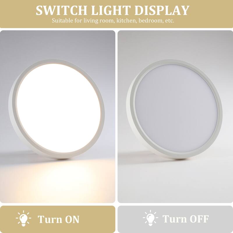 Modern 9.06-inch Round LED Flush Mount Ceiling Lighting for Hallway Bedroom