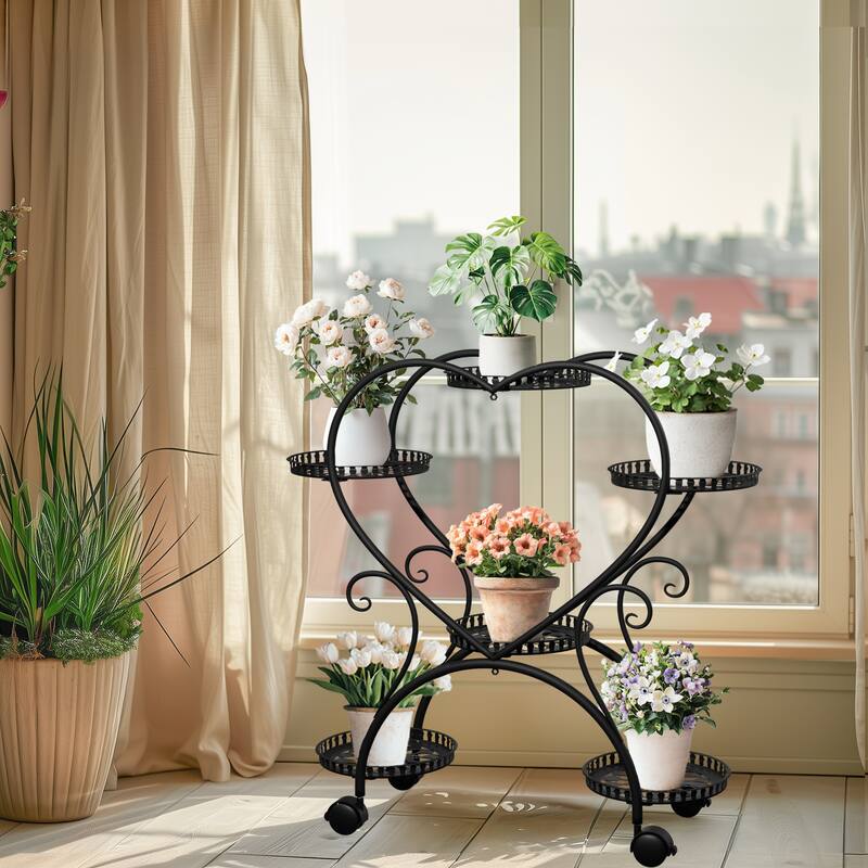Large Plant Stand Moveable Plant Shelf Flower Stand Cart