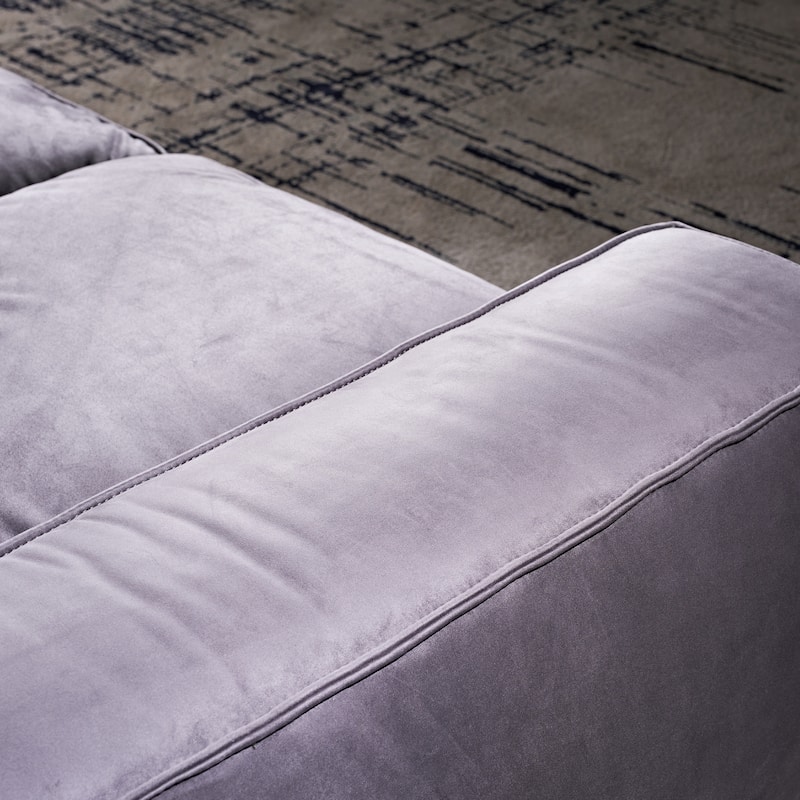 110'' Square Sofa Masha Velvet with Four-seater for Living Room Sofa-bed