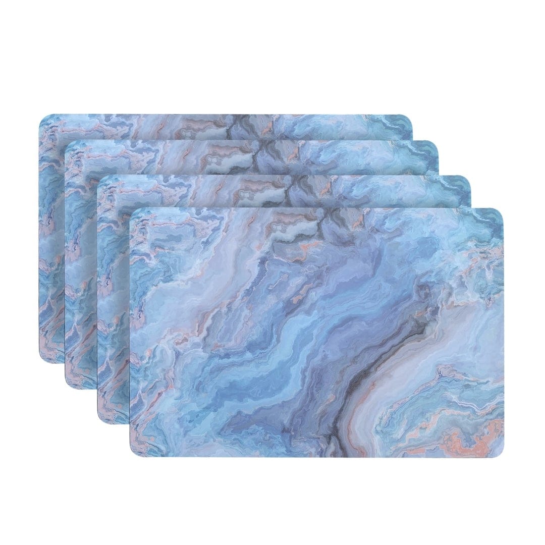 Dainty Home Marble Cork Placemat Set of 4 12" x 18'' in Blue