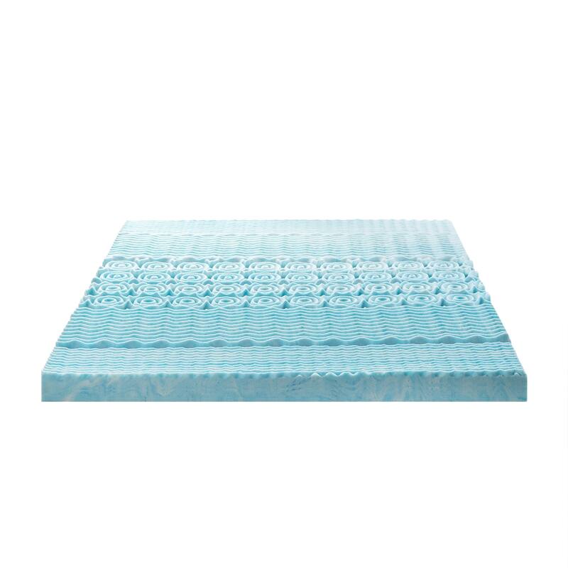 Priage by ZINUS Green Tea Cooling Gel Memory Foam Zoned Support Mattress Topper