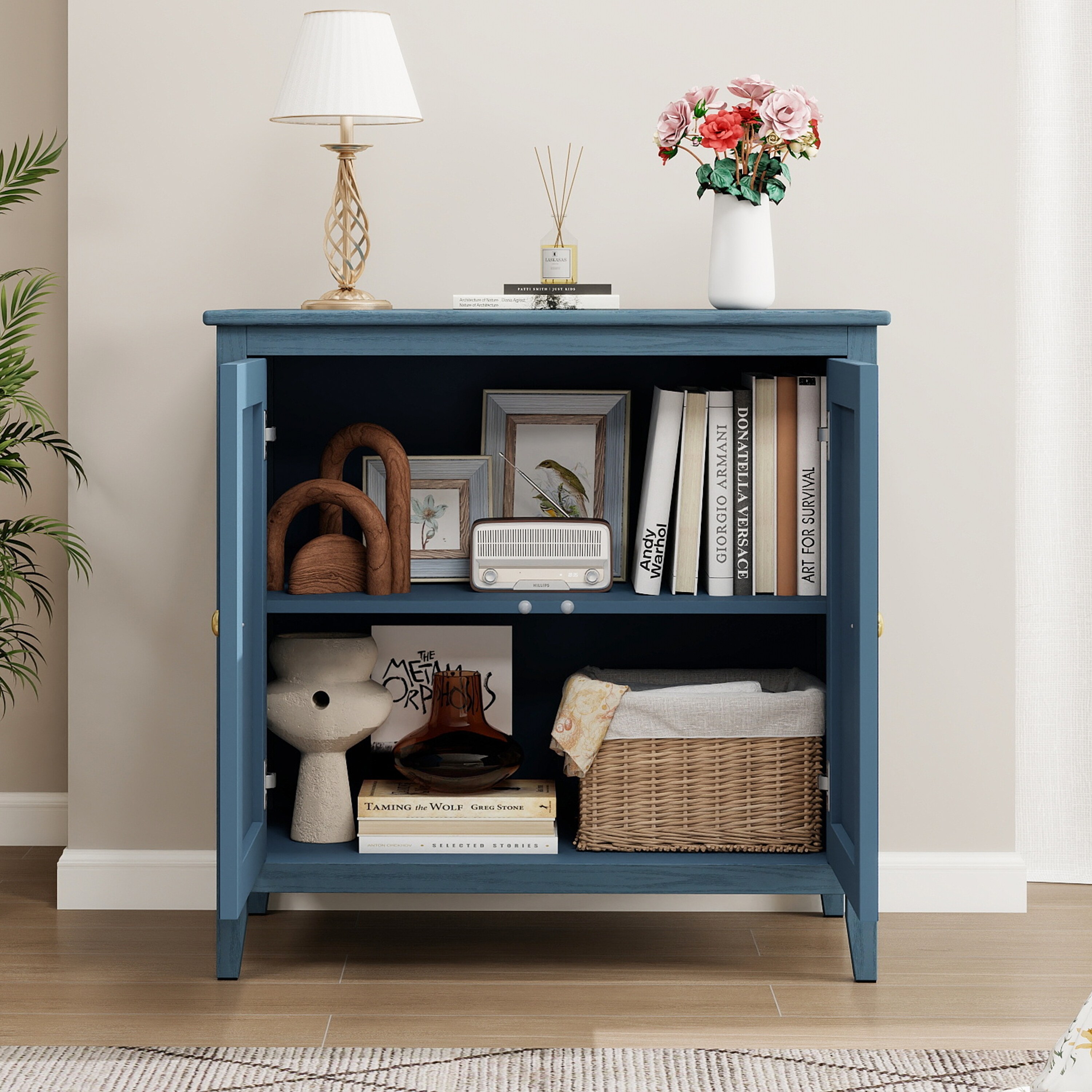 Storage Cabinet Decorative Cabinet with Doors, Side Cabinet Corner