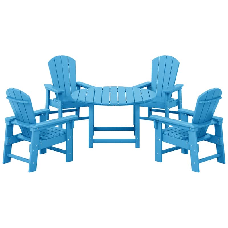 Laguna Kids Adirondack 5-Piece Round Table Dining Set - Pacific Blue