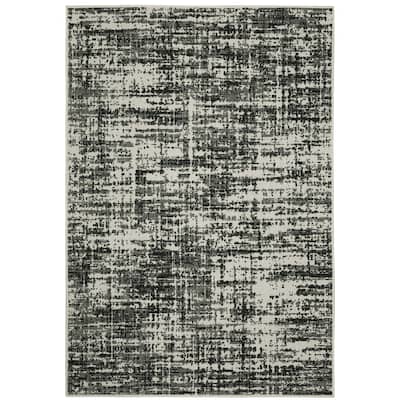 Salford Black Beige Abstract Outdoor Contemporary Area Rug