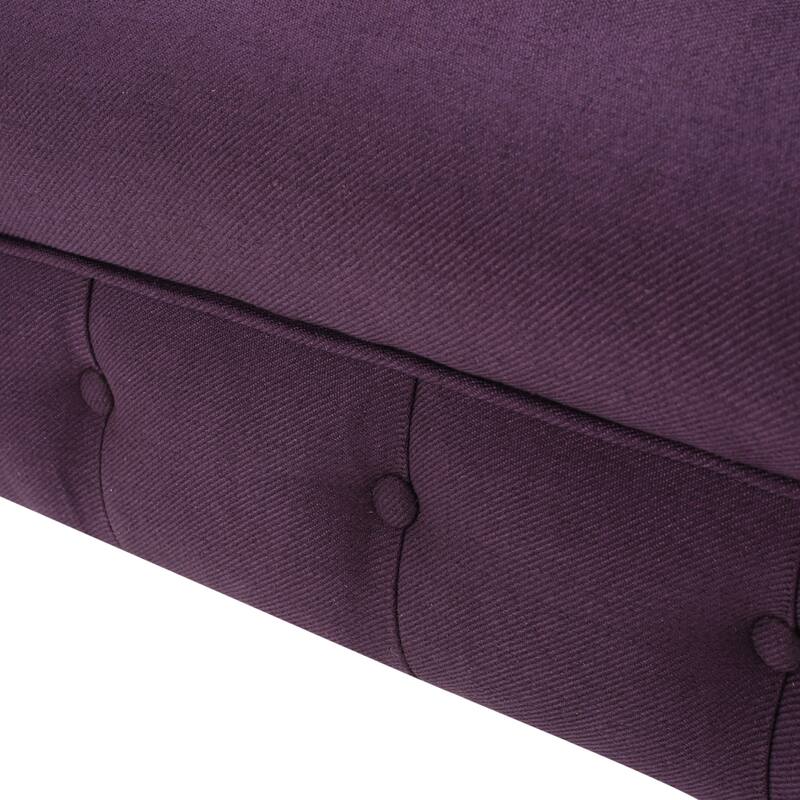 Roomfitters Tufted Upholstered Club Chair, Elegant Rolled-Arm Accent Armchair with Nailhead Trim for Living Spaces