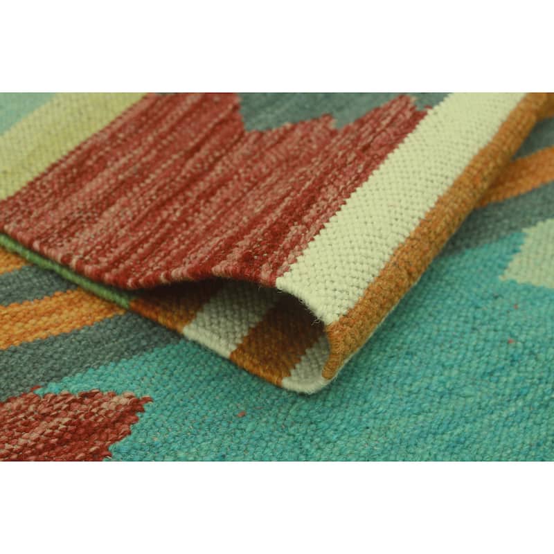 Noori Rug Winchester Flatweave Balkiya Ivory/Burgundy Rug - 5'1" x 6'6"