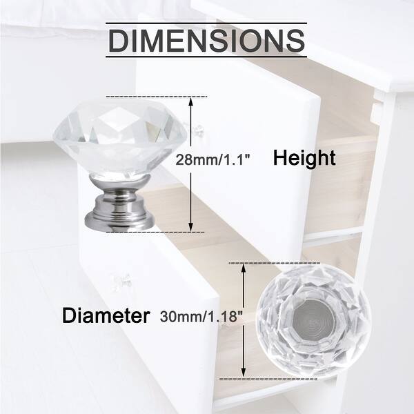 Shop 30mm Crystal Knobs Drawer Pull Handles Wardrobe Dresser Door