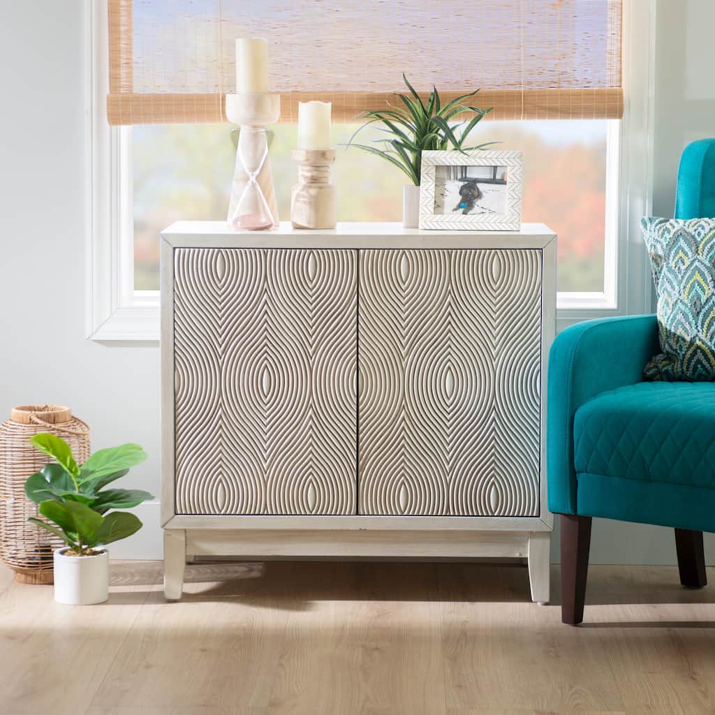 Gurira Wood 2-Door Pattern Accent Cabinet