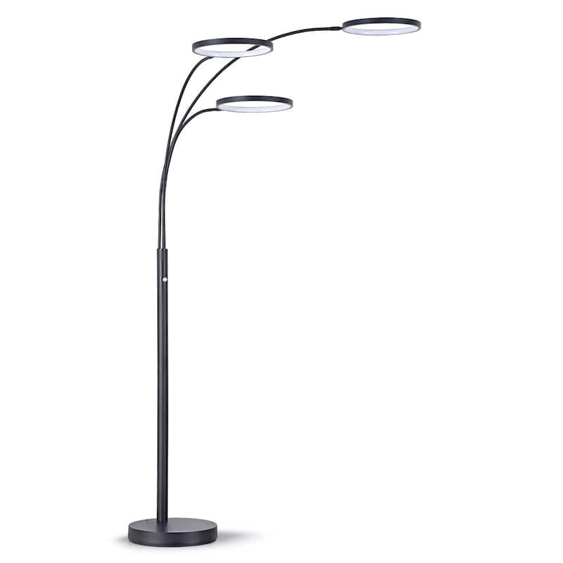 Angels 80"H Three Ring Dimmable LED Lights Arched Floor Lamp