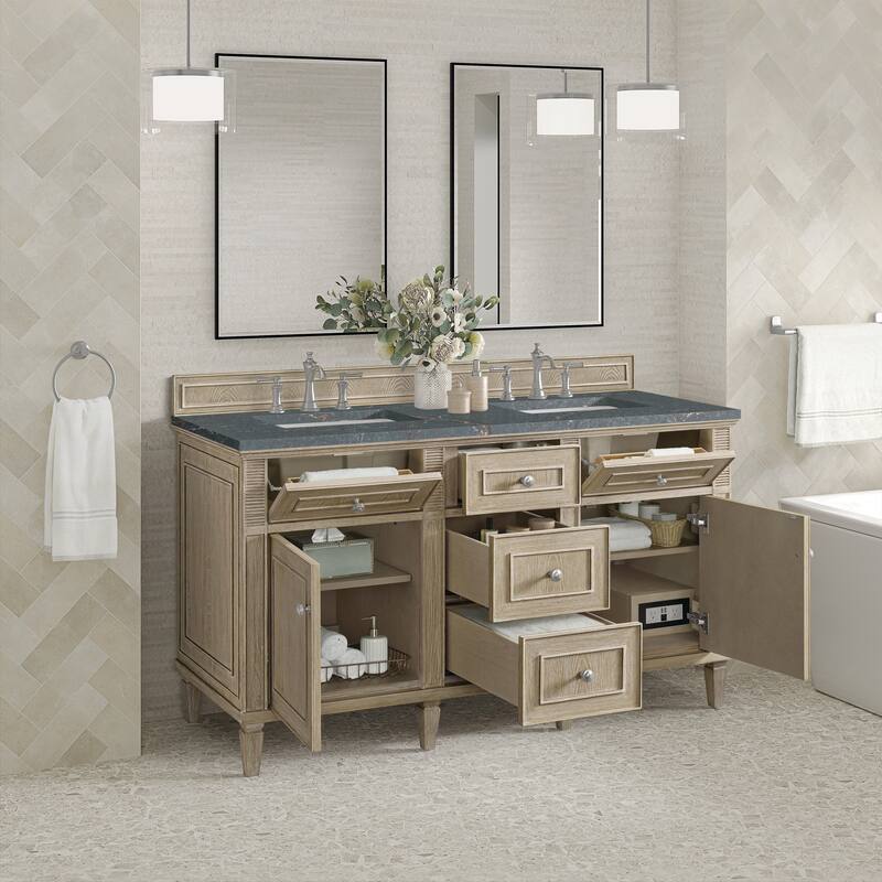 James Martin Vanities 424-V60D-3PBL Lorelai 60" Double Basin Wood
