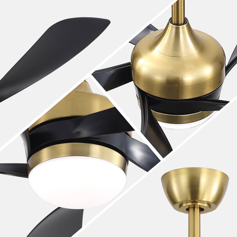 52-Inch Ceiling Fan with Light - Dimmable with Memory Function, DC Reversible Motor, Includes Remote Control