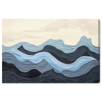 Art Remedy Waverly Gallery Wrapped Blue Abstract 1 Piece Canvas Wall Art