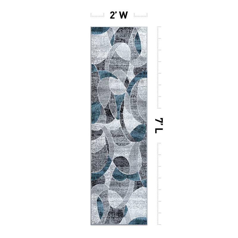 Contemporary Distressed Circle Area Rug