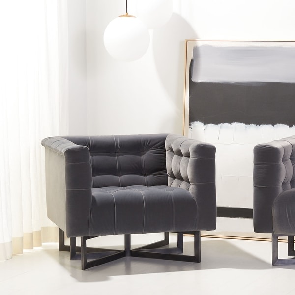 SAFAVIEH Couture Myra Modern Tufted Accent Chair - 35.4" W x 27.6" L x 31.5" H. Opens flyout.