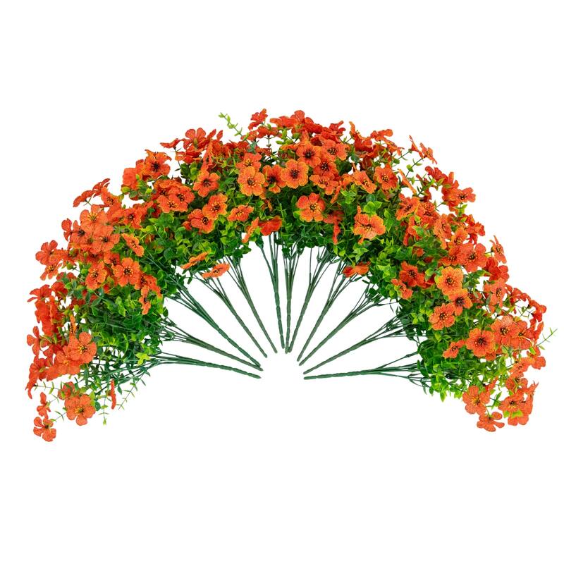 13-in UV Resistant Artificial Daisy Bush (Indoor/Outdoor) - Set of 12