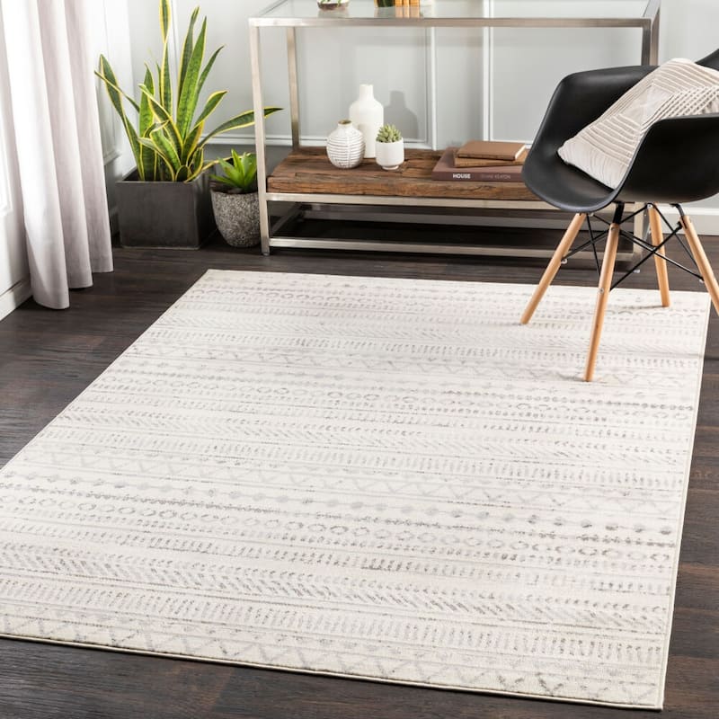 Livabliss Transitional Pisa Tribal Area Rug - 7'10" x 10' - Ivory/Grey