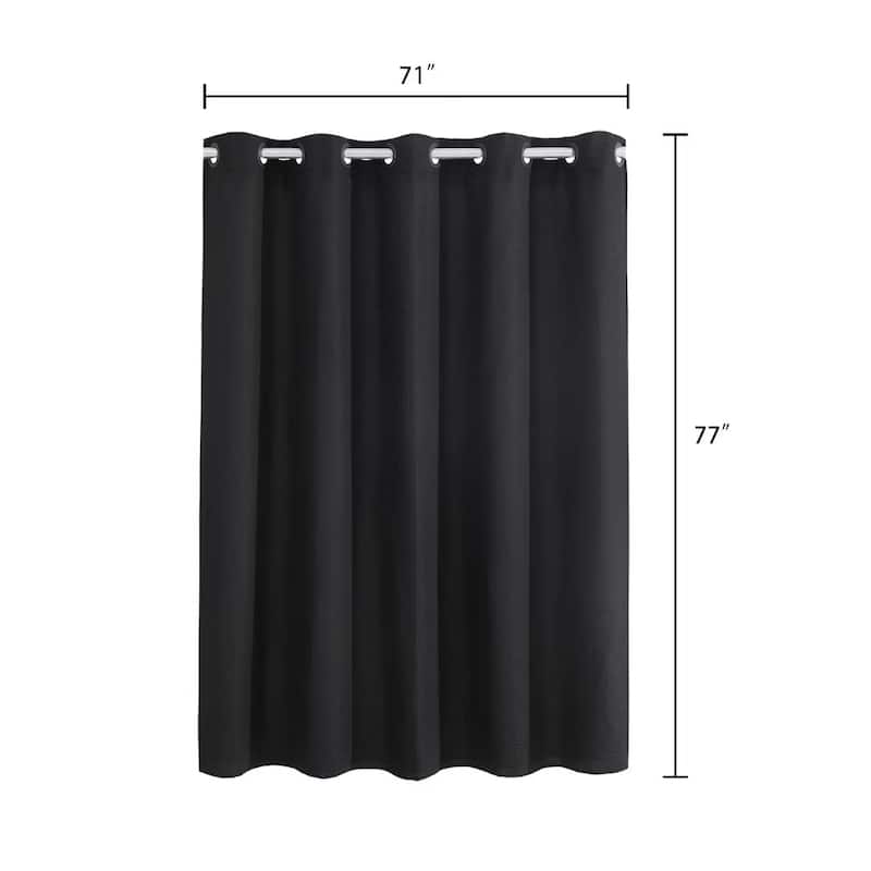 Waffle Weave Shower Curtain with Snap-liner No Hooks Needed