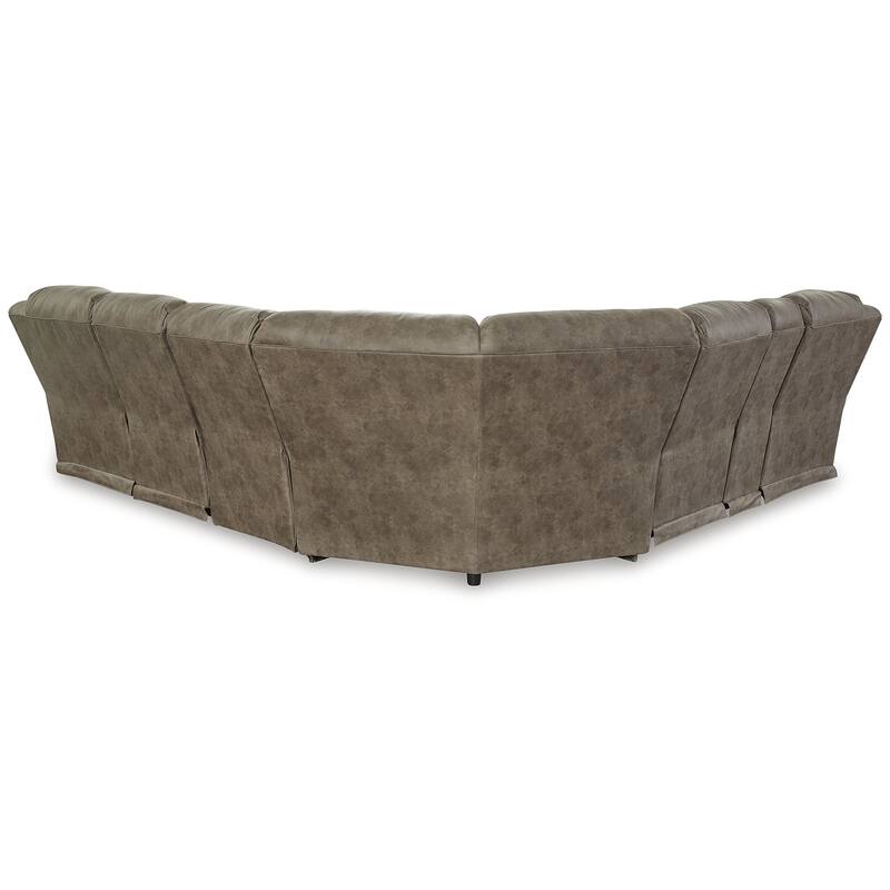 Signature Design by Ashley Ravenel Brown 4-Piece Power Reclining Sectional - 129"W x 93"D x 43"H