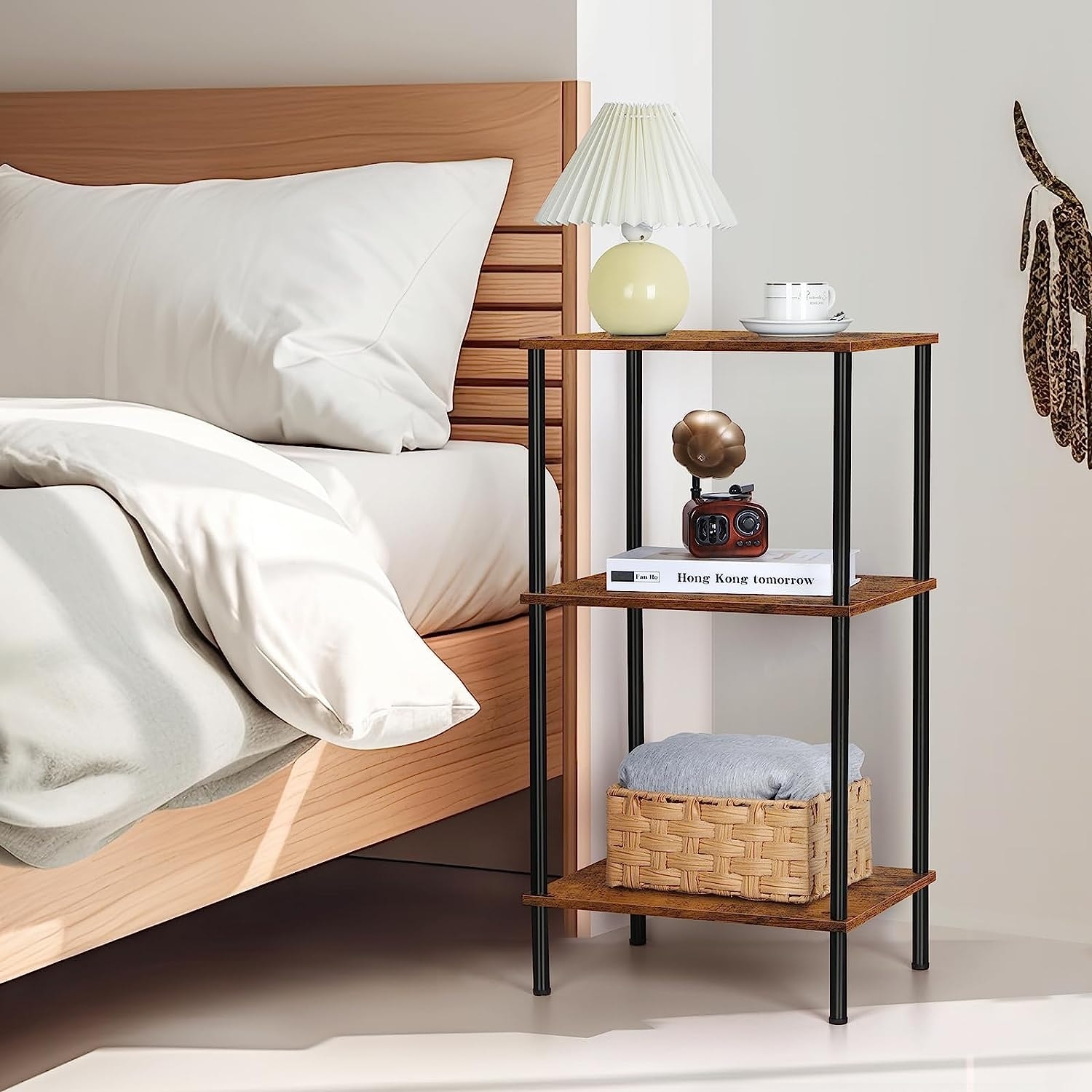 3 Tier Tall Side Table with Storage On Sale Bed Bath Beyond