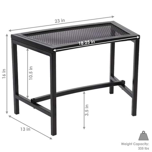 Sunnydaze Fire Pit Benches Black Mesh for Patio - 23" x 16" - Set of 4 Benches