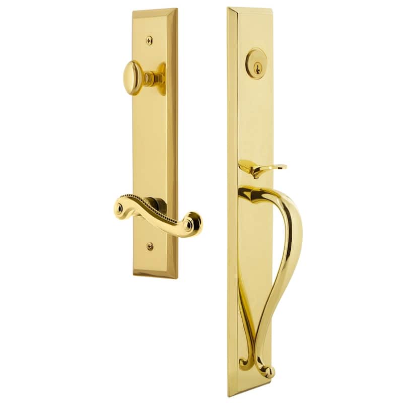 Grandeur Fifth Avenue Solid Brass Rose Left Handed Keyed Entry Single
